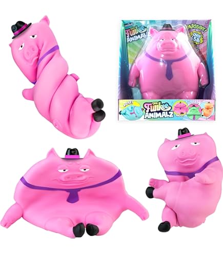 Amazon.com: ORB Funkee Animalz Jumbo Pig with Hat (Teal) - Big 4.5