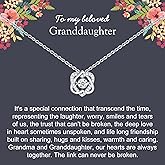 NOURISHLOV Granddaughter Necklace, Sterling Silver Interlocking 2 Hearts Necklace for Her, Granddaughter Gifts from Grandma, Granddaughter Birthday Gifts, Wedding Christmas Jewelry