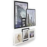 Wallniture Boston Contemporary Floating Wall Shelf - Picture Ledge for Frames Book Display White 46 Inch Set of 2