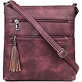 MASINTOR Crossbody Purses for Women, Multi Pocket Casual Crossbody Bag, Adjustable Strap Shoulder Bag with Tassel