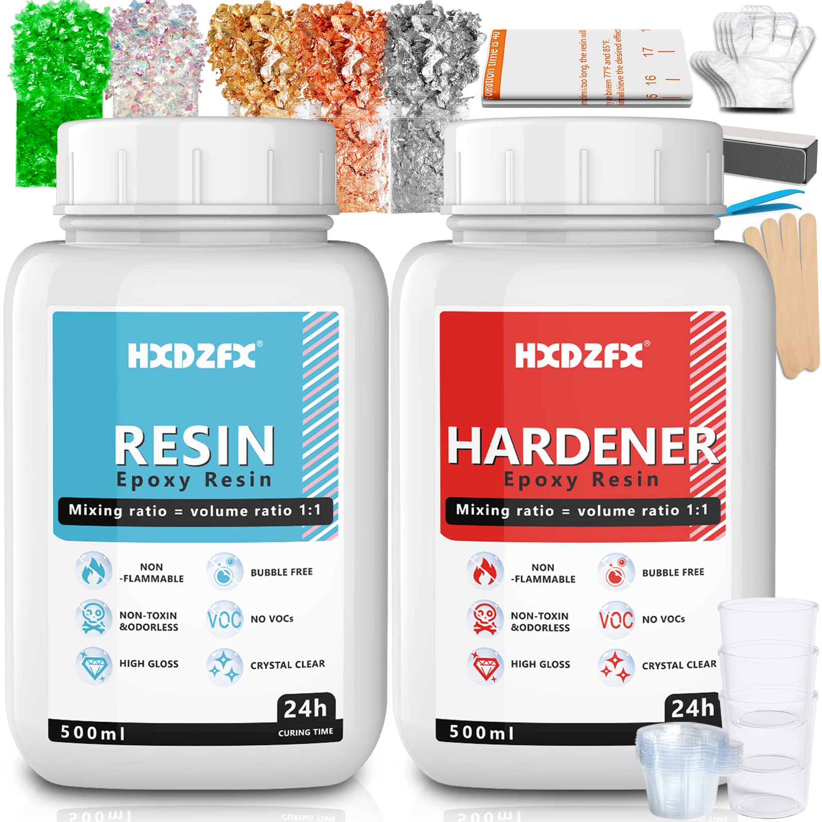 Epoxy Resin Clear Crystal Coating Kit 1000ml/1160g - 2 Part Casting Resin for Art, Crafts, Table Top Coating, River Table, Jewelry Making