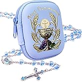 PLONKLY Rosary Beads Catholic for Women - Pearl Beads with Classic Cross, Virgin Mary Zippered Prayer Box, First Communion Gifts, Baptism Confirmation Jewelry