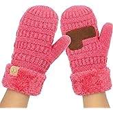 Funky Junque Kids Mittens – Thermal Knit Fleece Lined Winter Gloves for Boys & Girls Ages 5–7, Soft Cozy Cold Weather Wear