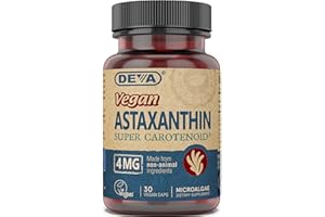 DEVA Nutrition Vitamins Astaxanthin 4mg, Vegan, Made from Haematococcus Pluvialis Microalgae, 30 Capsules, 2-Pack