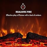 KLARSTEIN Alpbach Electric Fireplace 1800W Stone Effect Resin Frame Realistic view 7
