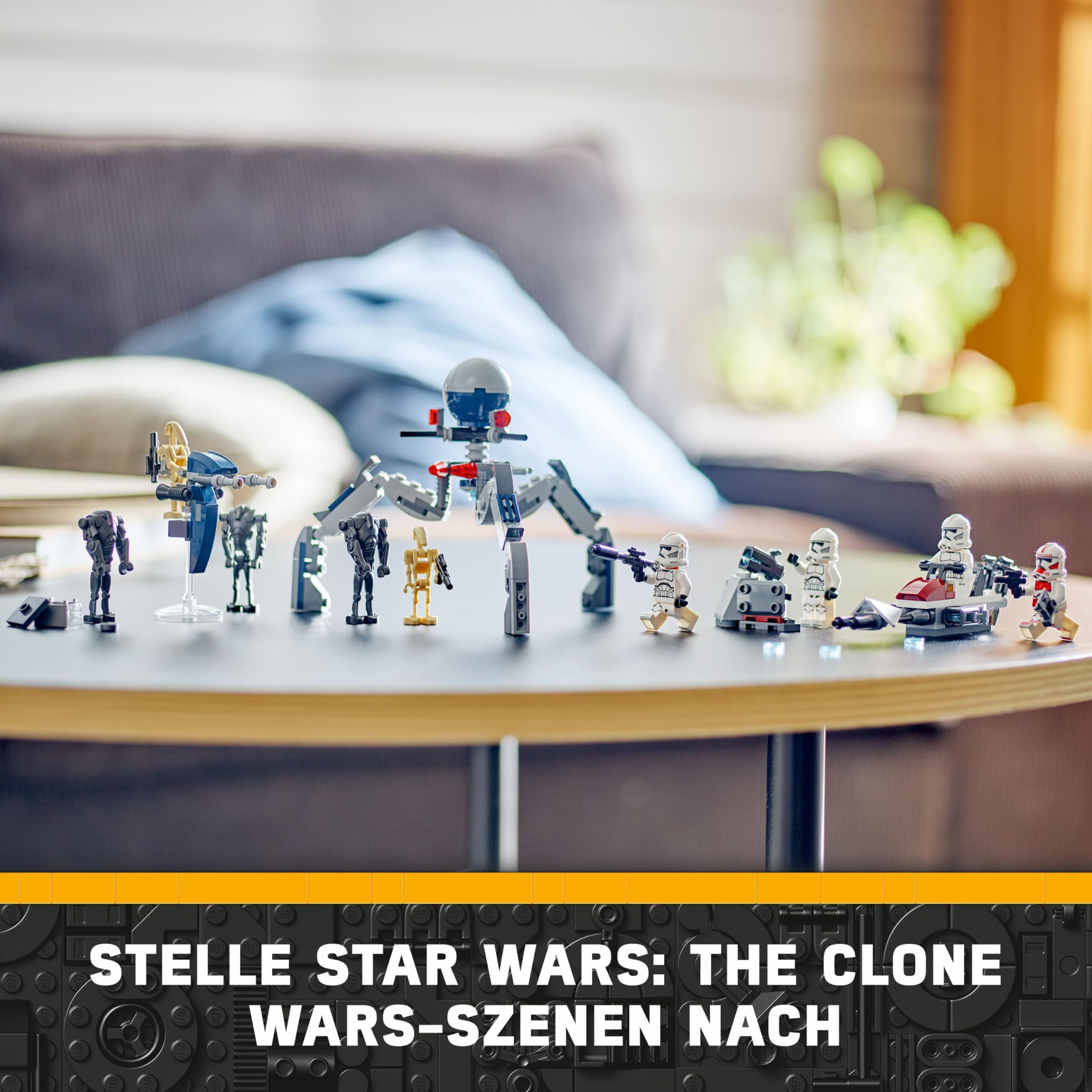 LEGO Star Wars 75372 Clone Trooper & Battle Droid Battle Pack, inkl. 4 Minifiguren, 5 Droiden und Speeder Bike mit Shooter - Bauspielzeug für Jungen und Mädchen ab 7 Jahren 6
