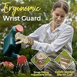 HANDLANDY Gardening Gloves for Women Deerskin Leather Breathable Medium view 5