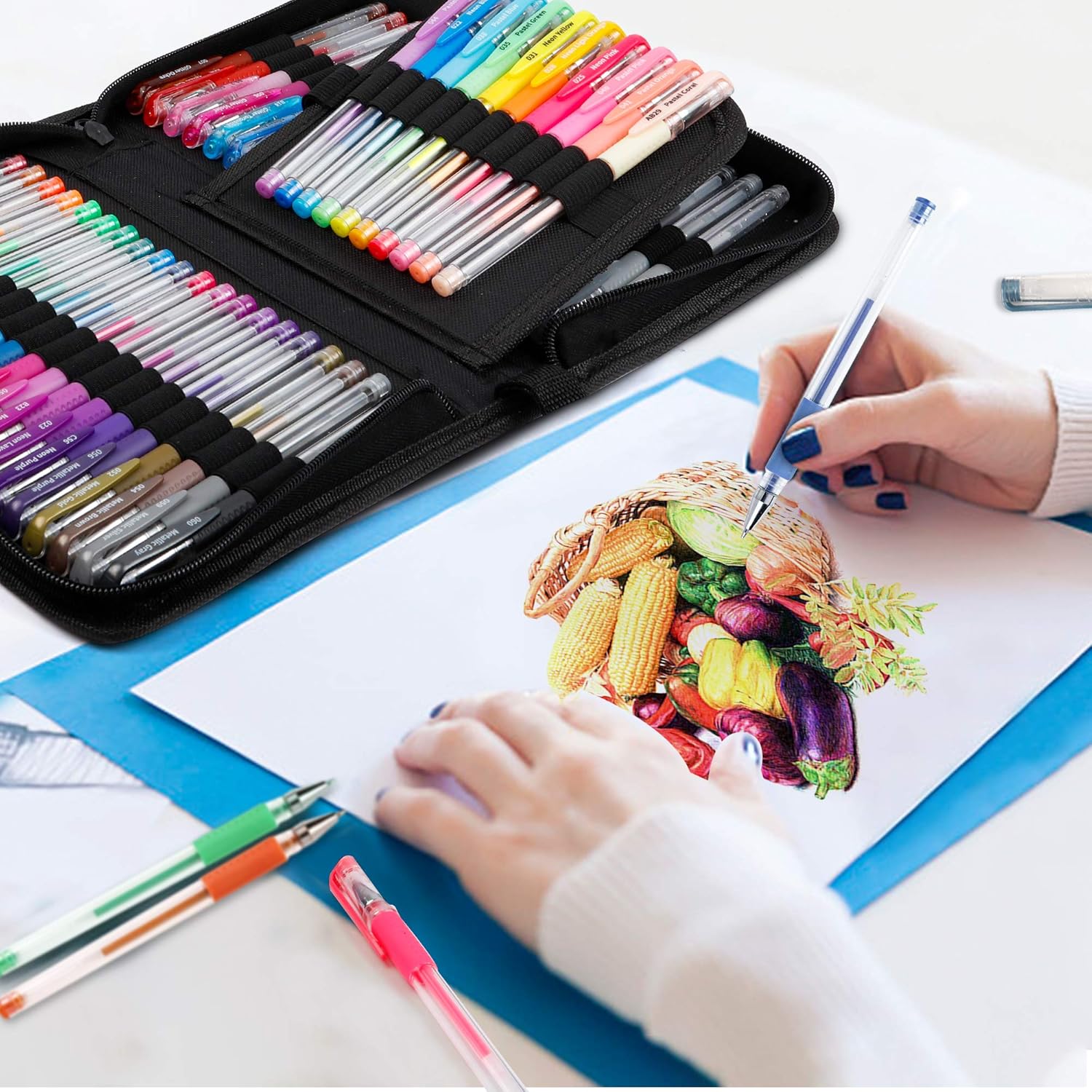 Gel Pens, Lelix 120 Pack Gel Pen Set, 60 Unique Colors with 60 Refills for Adults Coloring Books Drawing Doodling Crafts Scrapbooking Journaling: Office Products