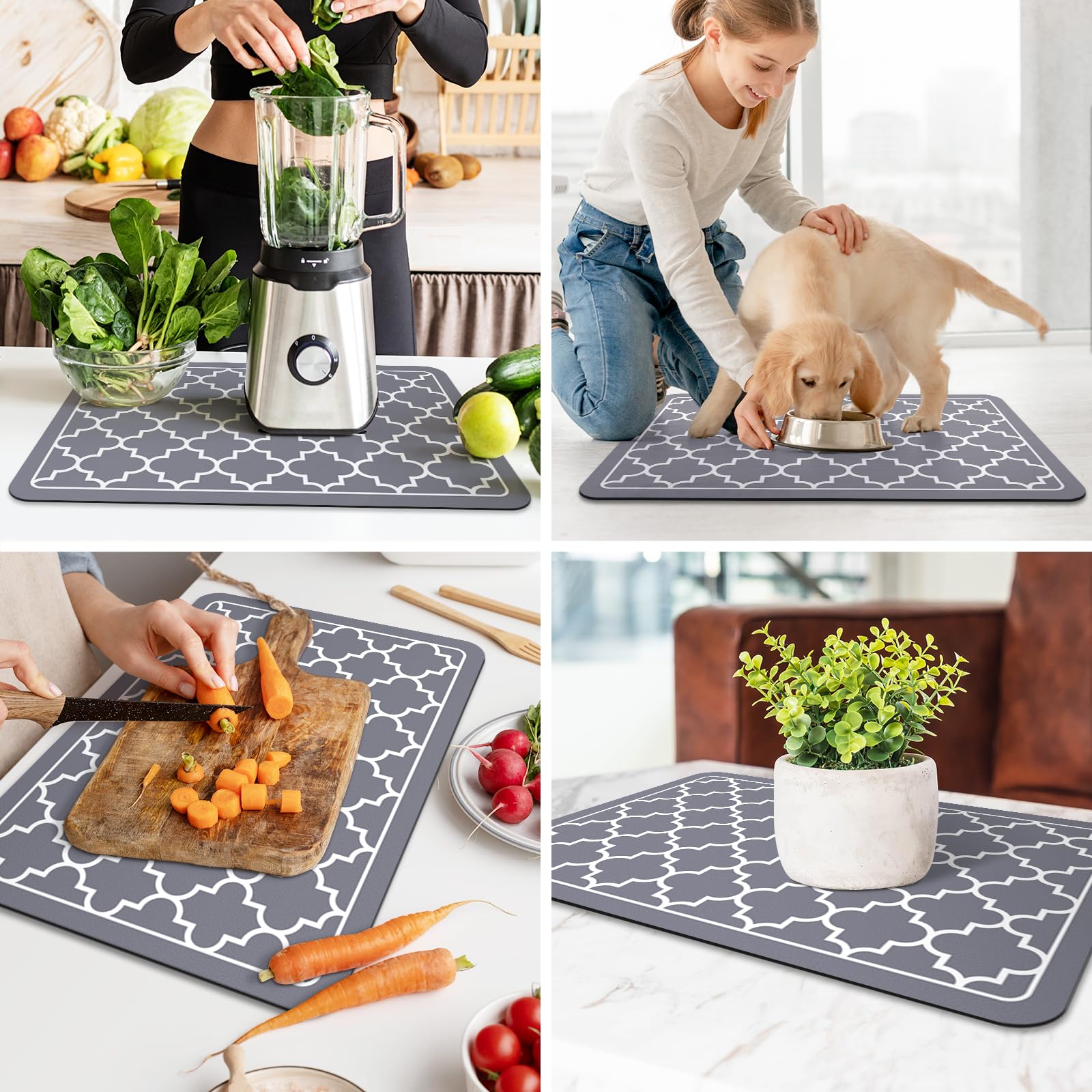 WISELIFE Dish Drying Mat Super Absorbent Drying Mat Large Dish Drying Mats for Kitchen Counter Easy Clean Dish Mat Kitchen Drying Mat16