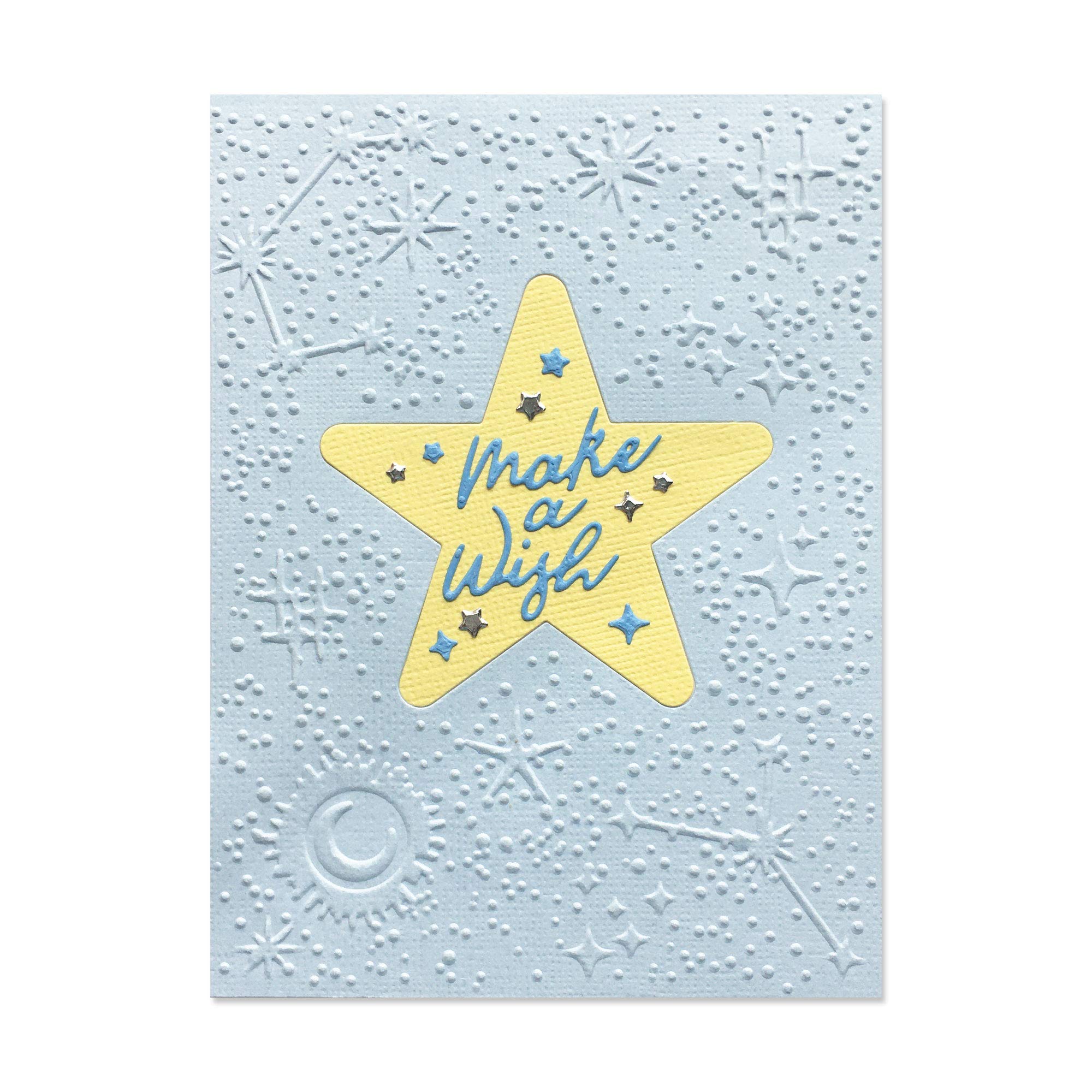 Sizzix Impresslits Embossing Folder 665109 Celestial by Jen Long, Multicolour, One Size