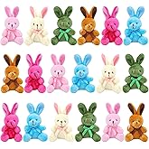Elcoho 18 Pack Easter Plush Bunnies Stuffed Bunny Plush Toys Easter Baskets Filler Stuffers Easter Gift Plush Bunny Animals