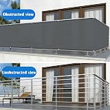 Cool Area Balcony Privacy Screen 90x600cm Anthracite PES Anti-Peeping Waterproof view 4