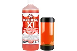 Mayhems - X1 Premixed PC Coolant - Computer Water Cooling Fluid - Liquid Cooling, Eco Friendly Series, UV Fluorescent, 1 Litre, Neon Sunset Orange