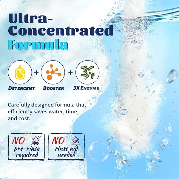 DISHWASHER DETERGENT POWDER + BOOSTER, 90 LOADS | PLASTIC-FREE, ECO-FRIENDLY DISHWASHER SOAP – PODS ALTERNATIVE, CONCENTRATED PLANT-BASED ENZYMES – CUTS GREASE & GRIME, NO WATER SPOTS (FRAGRANCE-FREE)