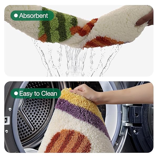 LUMI BATH MATS FOR BATHROOM, NON SLIP ABSORBENT SOFT BATH MAT, WASHABLE LOW PROFILE BATHROOM RUG FOR SHOWER, TUB, 24″X36″