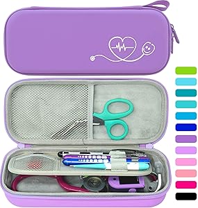 ButterFox Premium Stethoscope Case with Divider and ID Slot for 3M Littmann Classic III, Cardiology IV Diagnostic and More Stethoscopes with Pocket for Nurse Accessories (Lavender)