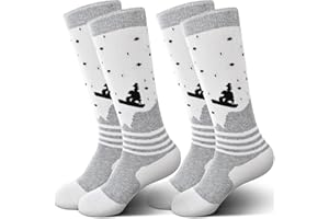 IRAMY Merino Wool Thermal Warm Socks Kids Knee High Winter Socks Boys Girls 2 Packs for Snowboarding Skating Skiing