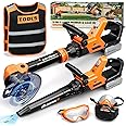KidBloom Kids Tool Set, 2-in-1 Toy Lawn Mower & Blower, Toys for 3 Year Old Boys with Vest, Gift for 3 4 5 Year Old Boy