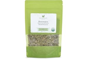 Biokoma Pure and Organic Rosemary Dried Leaves 100g (3.55oz) In Resealable Moisture Proof Pouch, USDA Certified Organic - Herbal Tea, No Additives, No Preservatives, No GMO, Kosher
