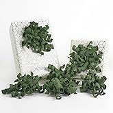 HUIHUANG Moss Green Bows for Gift Wrapping, Green Curly Ribbon Bows Self Adhesive Burst Gift Bow for Presents, Wine Bottle, Treat Bags, Wrap Accessories, Christmas, Wedding Party Favor - 6 Counts