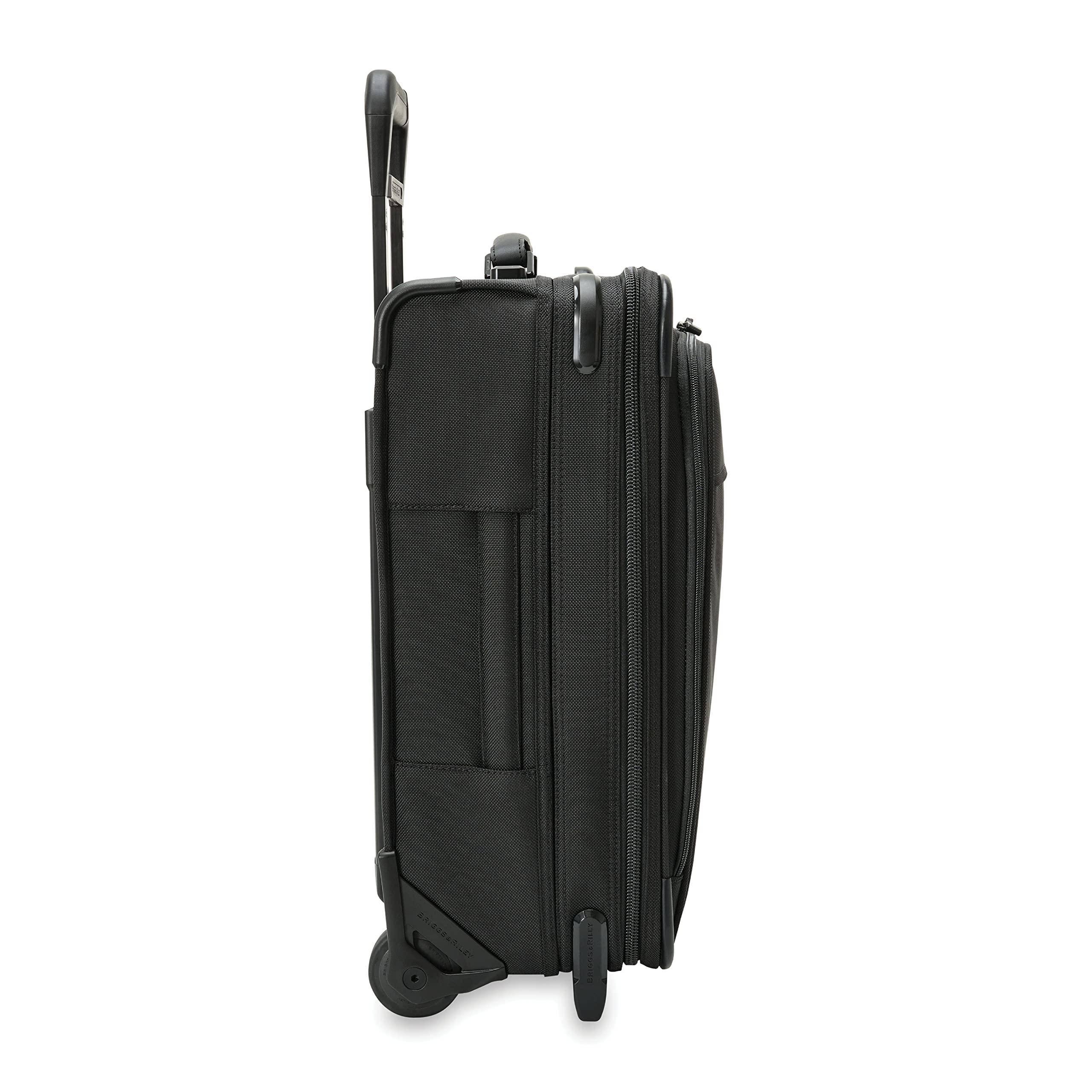Briggs & Riley Global 2-Wheel Expandable Carry On - Luggage for International Travel, Suitcases with Wheels, Softside Rolling Bag for Men & Women, Self-Repairing Zipper - Baseline Collection, Black