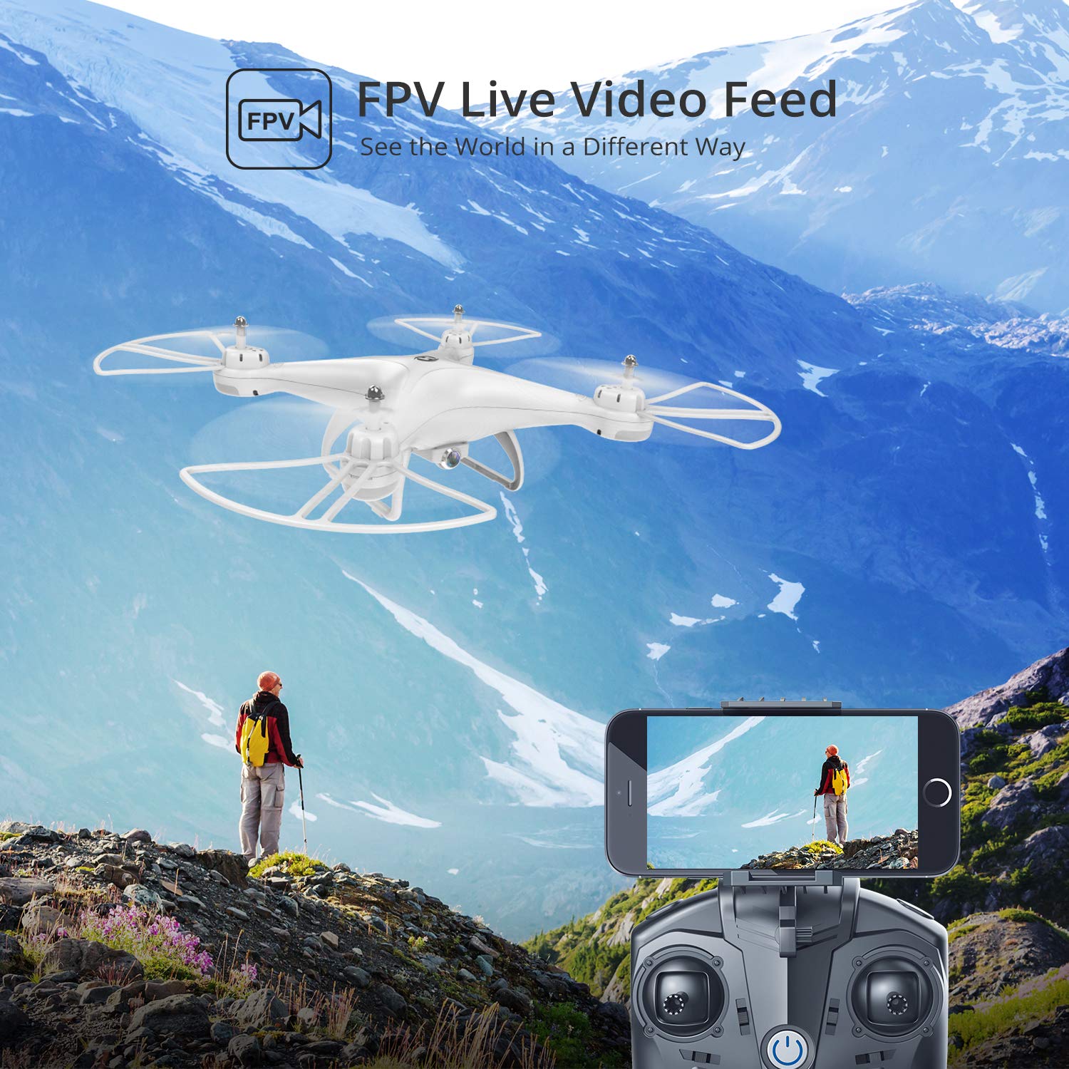 Drone with Camera, DEERC HS110D Drone for Beginners with 720P HD FPV