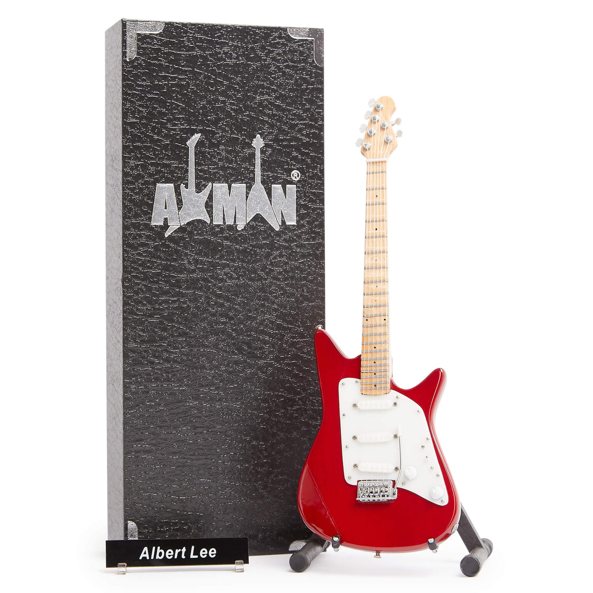 Albert Lee - Miniature Guitar Replica - Music Gifts - Handmade Ornamental 1/4 Scale - Includes a Display Box, Name Tag and Miniature Guitar Stand