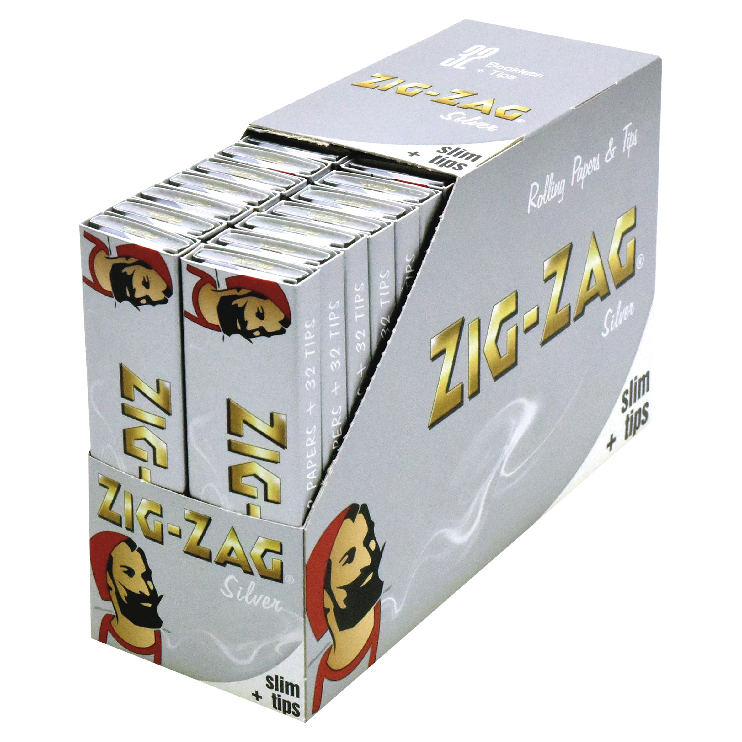 ZIG ZAG Silver Slim King Size Cigarette Tobacco Rolling Paper - Pack of 50, 100 g