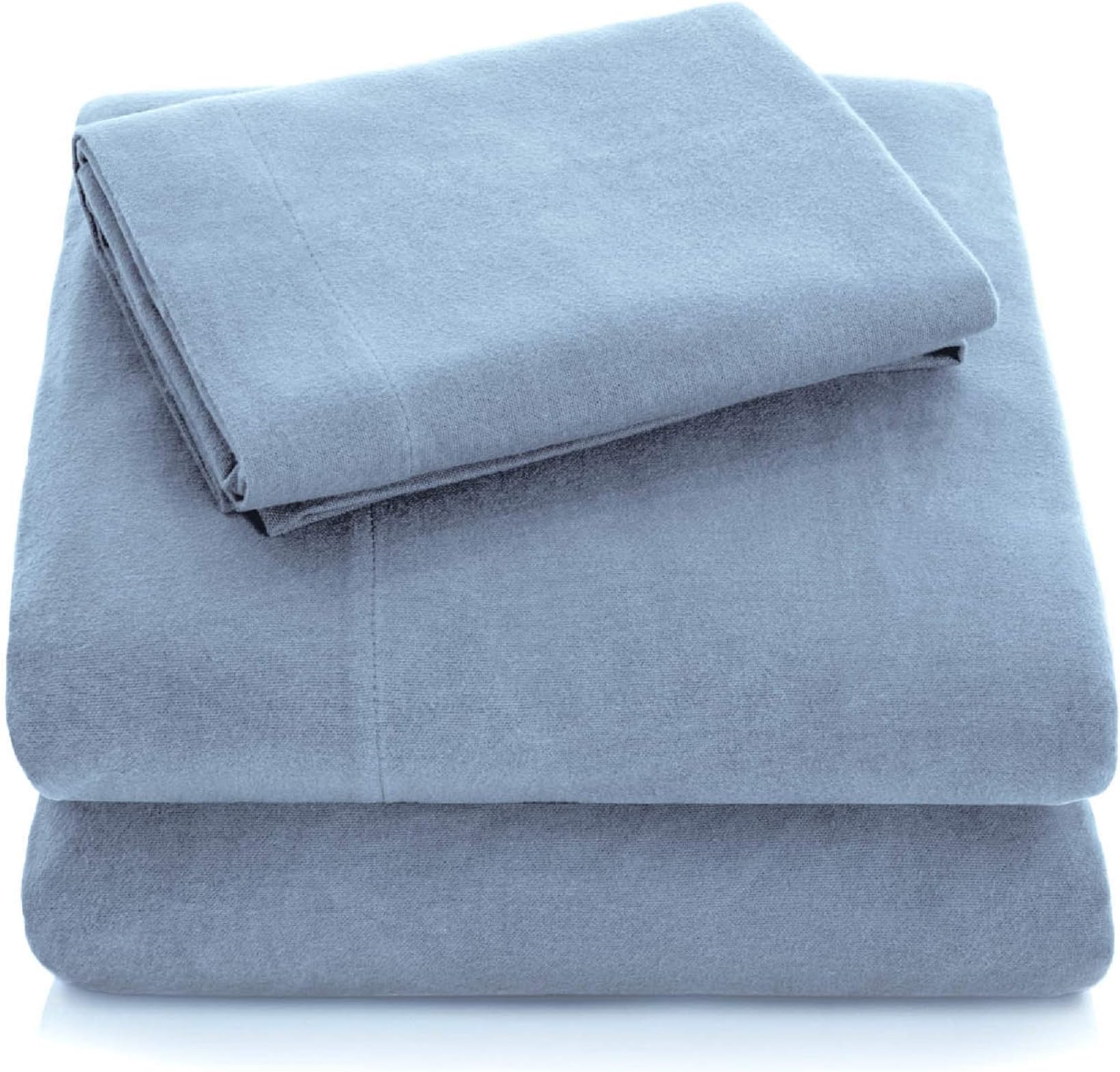 MALOUF WO20KKPAFS Heavyweight Portuguese Flannel Sheet Set-100% Cotton Pill Resistant Bedding-King-Pacific, King