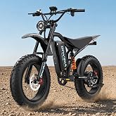 Electric Dirt Bike for Adults Teens, Long Range Ebike, 6000W, 60V32Ah | 45 MPH 100+Miles Range, NFC Color Display, 20'' Fat Tire 7 Speed Full Suspension Electric Mountain Bike for Off-Road Commute