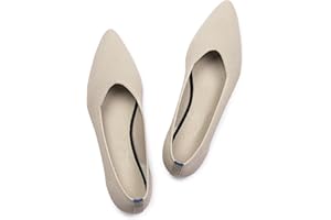 Frank Mully Womens Pointed Toe Flats Knit Dress Shoes Comfort Women Shoes Slip On Shoes for Woman Classic Softable Shoes Low Wedge