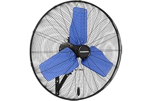 FANQIEBROS Pro 9500 CFM 24" Outdoor IP44 Waterproof Wall Mount Fan, 3-Speed Oscillating Metal Fans with Enclosure Motor, Heavy Duty Wall Fan for Patio, Warehouse, Garage, and Jobsite
