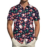 Hawaiian Shirt for Men Short Sleeve Button Down Shirt Men Casual Summer Tropical Beach Aloha Shirts Hawaii Party