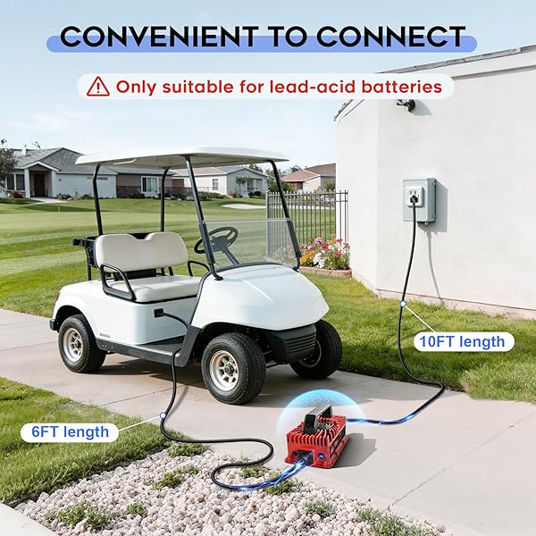 EPOWREY 18 AMP 36 VOLT GOLF CART BATTERY CHARGER FOR EZGO TXT WITH D STYLE PLUG