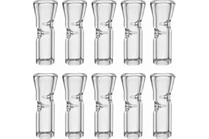 AOMI Reusable Glass Filter Tips for Cigarettes, Glass Rolling Tip Ø9mm Outer Diameter 35mm Length Flat Mouthpieces, 10 pcs Transparent Color Easy to Clean 9 x 35mm