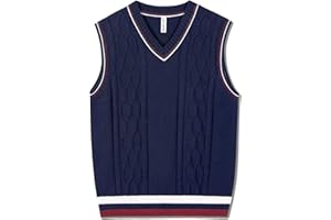 Kid Nation Boys Sweater Vest 100% Cotton School Uniform Vest for Girls Boy Toddler Kids Knit Vest