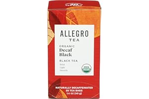 ALLEGRO COFFEE Allegro Tea, Organic Decaf Black Tea Bags, 20 ct
