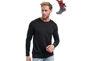 Merino.tech Merino Wool Base Layer - Mens 100% Merino Wool Long Sleeve Thermal Shirts Heavyweight, Midweight, Lite with Socks