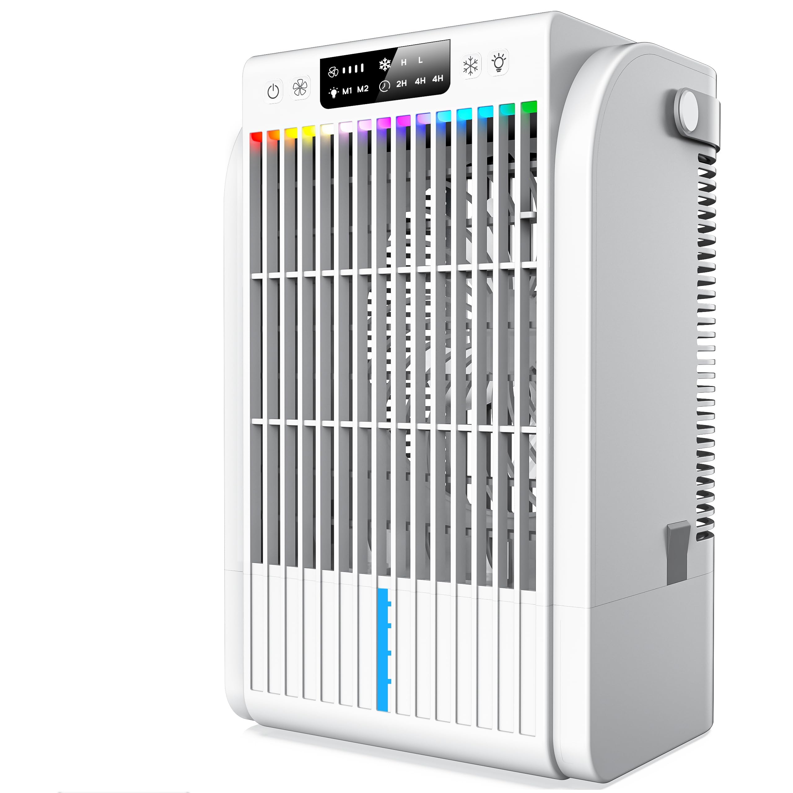 Portable AC Unit Air Cooler with 4 in 1 Humidifier Fan Conditioner,AI Portable Air Conditioners Fan, Fosvill Evaporative Mini Room Air Conditioner with 1500MLs,3 Speed AC Portable for Room Office