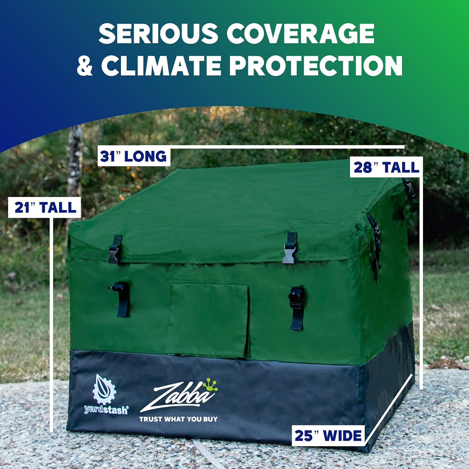 YardStash YSSB02 Outdoor Storage Deck Box, Medium, Green : Garden & Outdoor