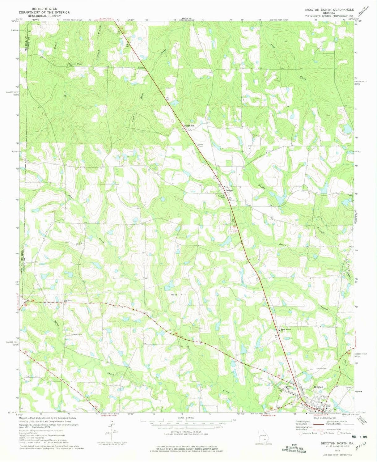 YellowMaps Broxton North GA topo map, 124000 Scale, 7.5 X