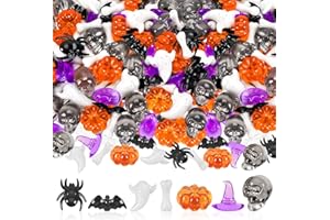 BOARDFEB Halloween Acrylic Vase Filler, 240pcs Acrylic Pumpkin Ghost Bat Skull Head Witch Hats Gems Sensory Bin Table Scatter Vase Filler for Autumn DIY Crafts Home Centerpieces Table Decorations