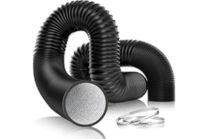 VIVOSUN 4'' Flexible Aluminum Duct, 25 FT Long Heavy-Duty Multi-Layer Air Hose for HVAC Ventilation, Dryer Vent Hose for Grow Tents and Duct Fan Systems, 2 Clamps Included