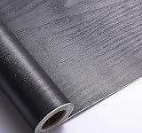 Arthome Black Wood Contact Paper 44cm x 305cm Self-Adhesive Vinyl