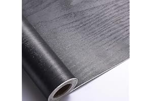 ARTHOME WALL DECOR Arthome Black Wood Contact Paper Peel and Stick Self-Adhesive Wallpaper,Decorative Vinyl Film for Countertop Cabinets Furniture Surface and Wall Coverling,Easy to Clean Removable 17x120''