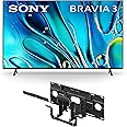 Sony 55 Inch 4K Ultra HD TV BRAVIA 3 LED Smart Google TV (K-55S30) Ultra-Slim TV Wall Mount Bracket for Select BRAVIA TV's (SU-WL905)