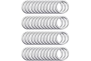 HIBMISY 50pcs 1 Inch Metal Spring O Rings,Round Carabiners Clips Snap Hooks for Keychains, Purse, Shoulder Bag,DIY Crafts (Silvery)