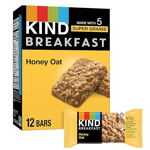 KIND BREAKFAST BARS, HONEY OAT, HEALTHY SNACKS, GLUTEN...