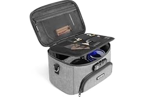 OZCHIN Smell Proof Bag with Combination Lock, Smell Proof Box Activated Carbon Fiber Smoking Accessories, Smell Proof Container, Great Gifts for Father’s Day, Premium Odor Proof Bag(Grey)