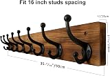 WEBI Rustic Coat Rack Wall Mount with 8 Cast Iron Hooks Brown 2 Packs view 9